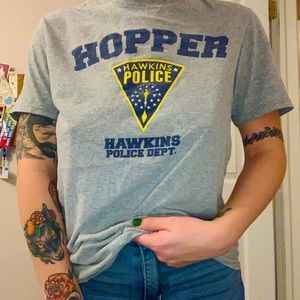 hopper stranger things tshirt
